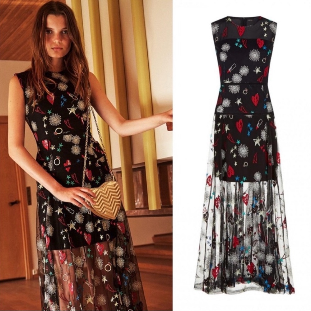 Maje Rosia tulle maxi celestial dress